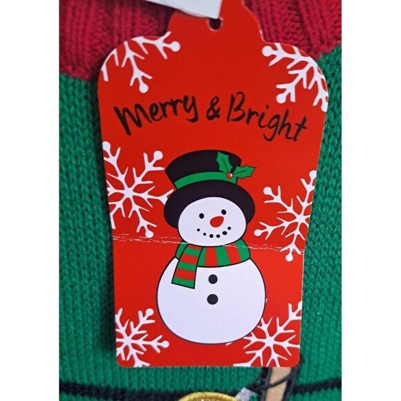 33 Degrees L Ugly Christmas Sweater Cat Mug Shot Long Sleeve Pullover New w/Tags - Picture 9 of 10